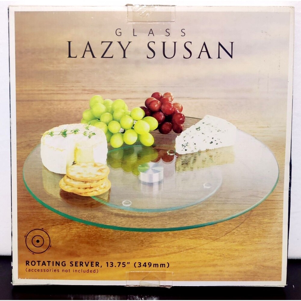 Vintage Lazy Susan Rotating Tempered Glass - 13.75" Server Glass Plate NEW